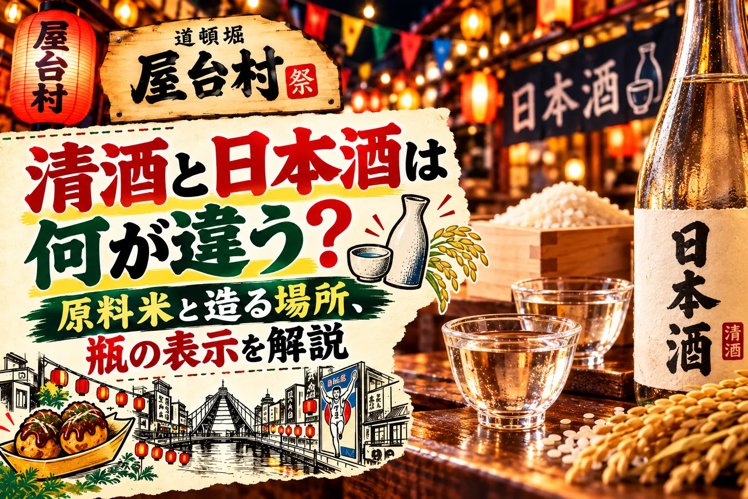 清酒と日本酒は何が違う？原料米と造る場所、瓶の表示を解説