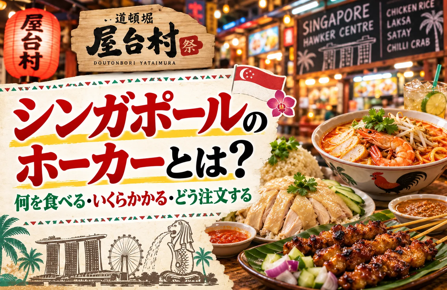 シンガポールのホーカーとは？何を食べる・いくらかかる・どう注文する