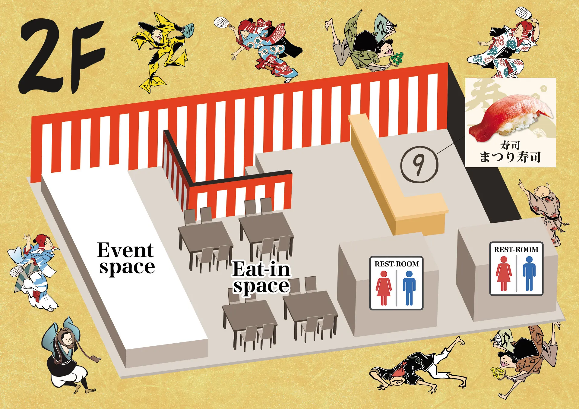 ◆2階の店舗（まつり寿司）のメニュー紹介