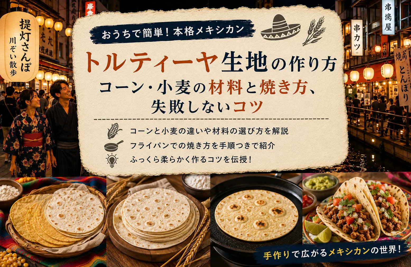 トルティーヤ生地の作り方｜コーン・小麦の材料と焼き方、失敗しないコツ