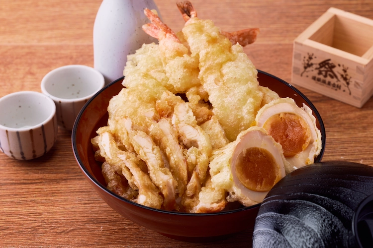 海老とり卵天丼